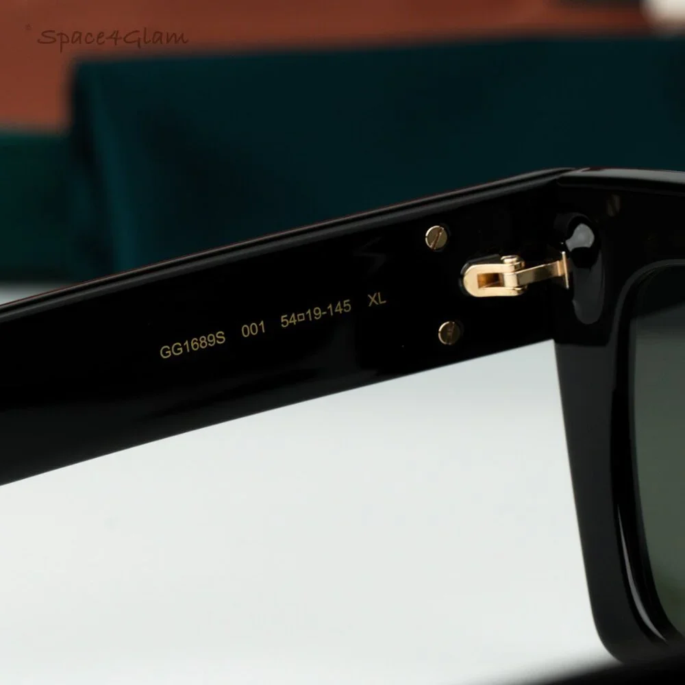 Gucci Men Sunglasses Black Grey Square GG1689S 001 NEW AUTHENTIC